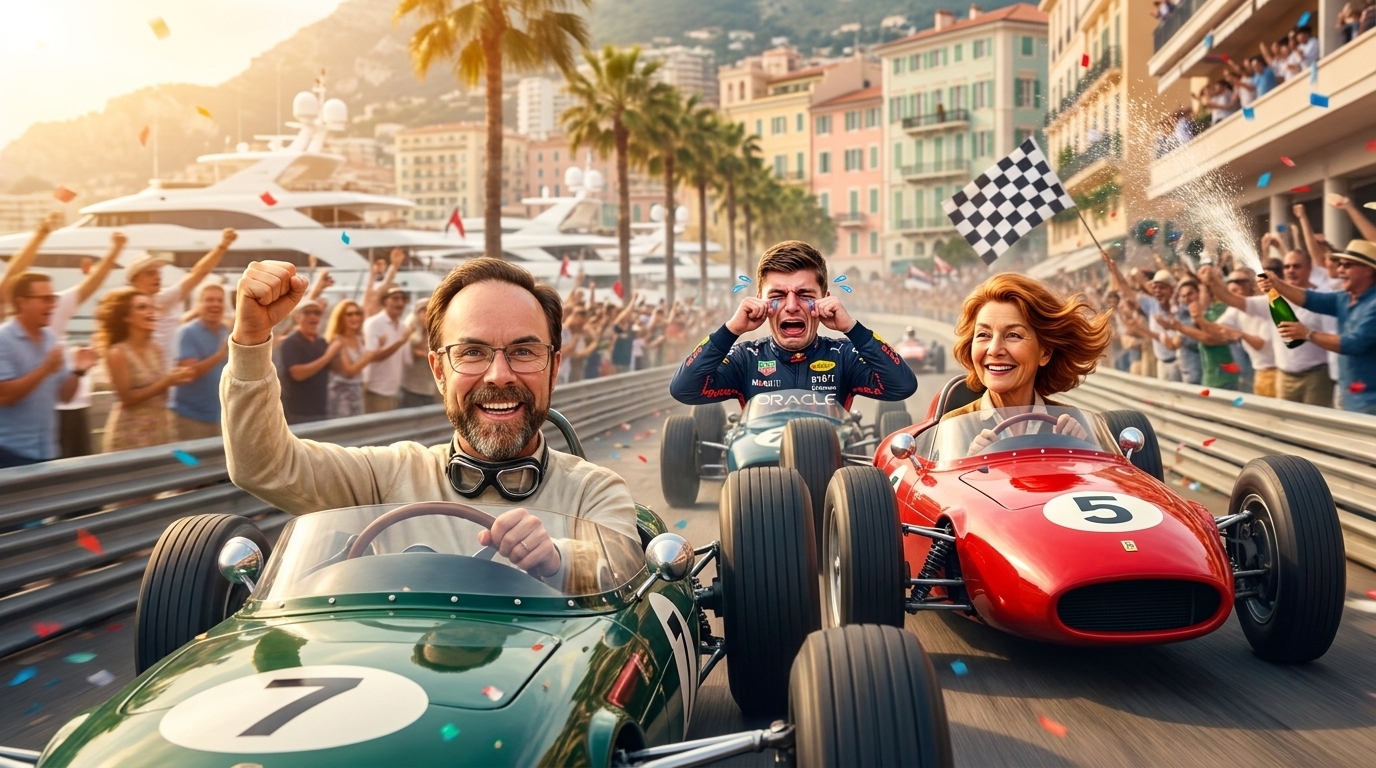 Max Verstappen sobbing in his car as Jason and Ada race away at Monaco